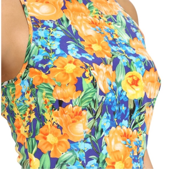 Yumi Kim  Floral Sleeveless Dress - Blue and Orange size medium - Picture 4 of 9